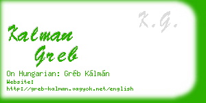 kalman greb business card